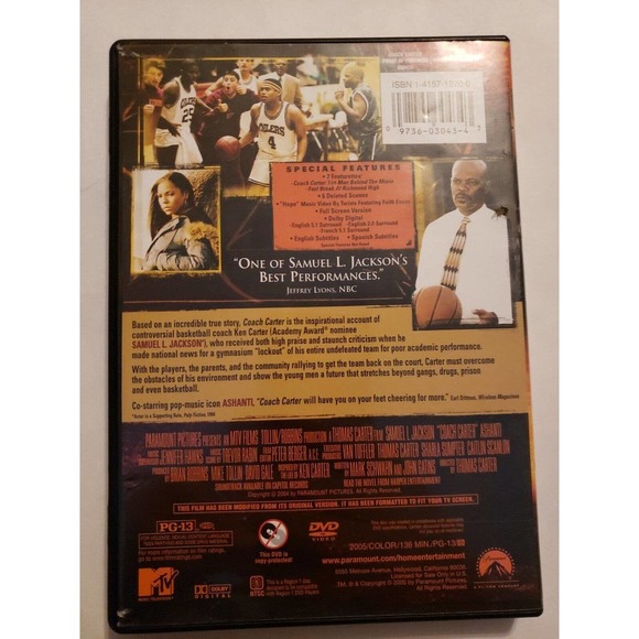 Coach Carter (DVD, 2005, Full Screen Collection) - Picture 2 of 3
